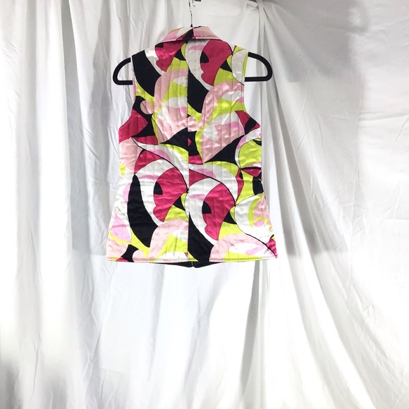 Etcetera Puffy 100% Silk Multi Colored Vest Size 8 - Picture 6 of 13